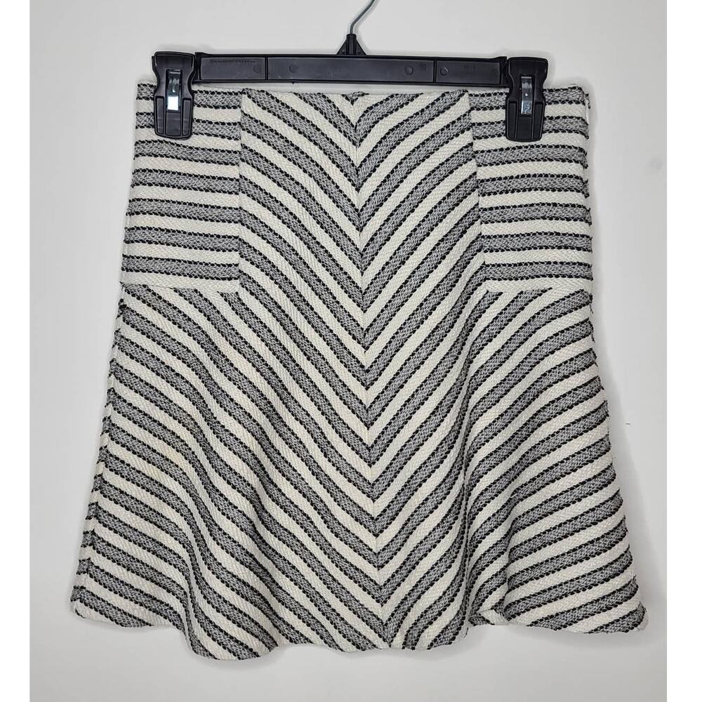 Ann Taylor Loft cream grey striped skirt - XSP / XS Petite